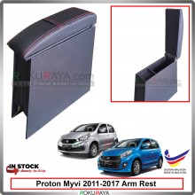 Perodua Myvi (2nd Gen) 2011-2017 4' Plywood PVC Armrest Center Console Box (Sponge+Redline)
